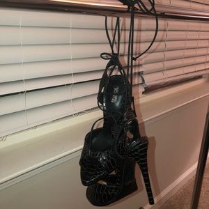 Black Strappy  Heels